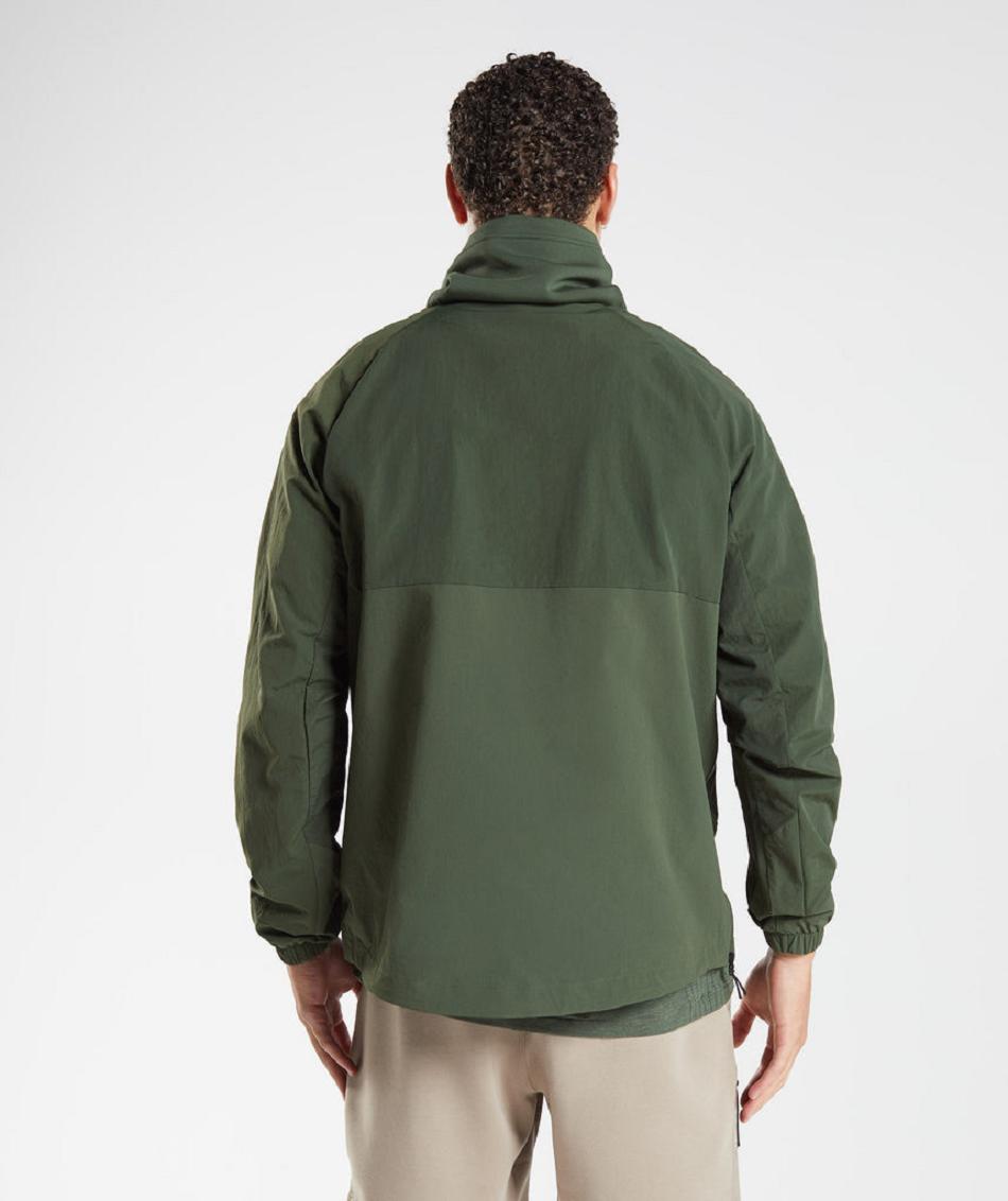 Correr Con Capucha Gymshark Retake Anorak Hombre Verde Oliva | CO 3668GSO